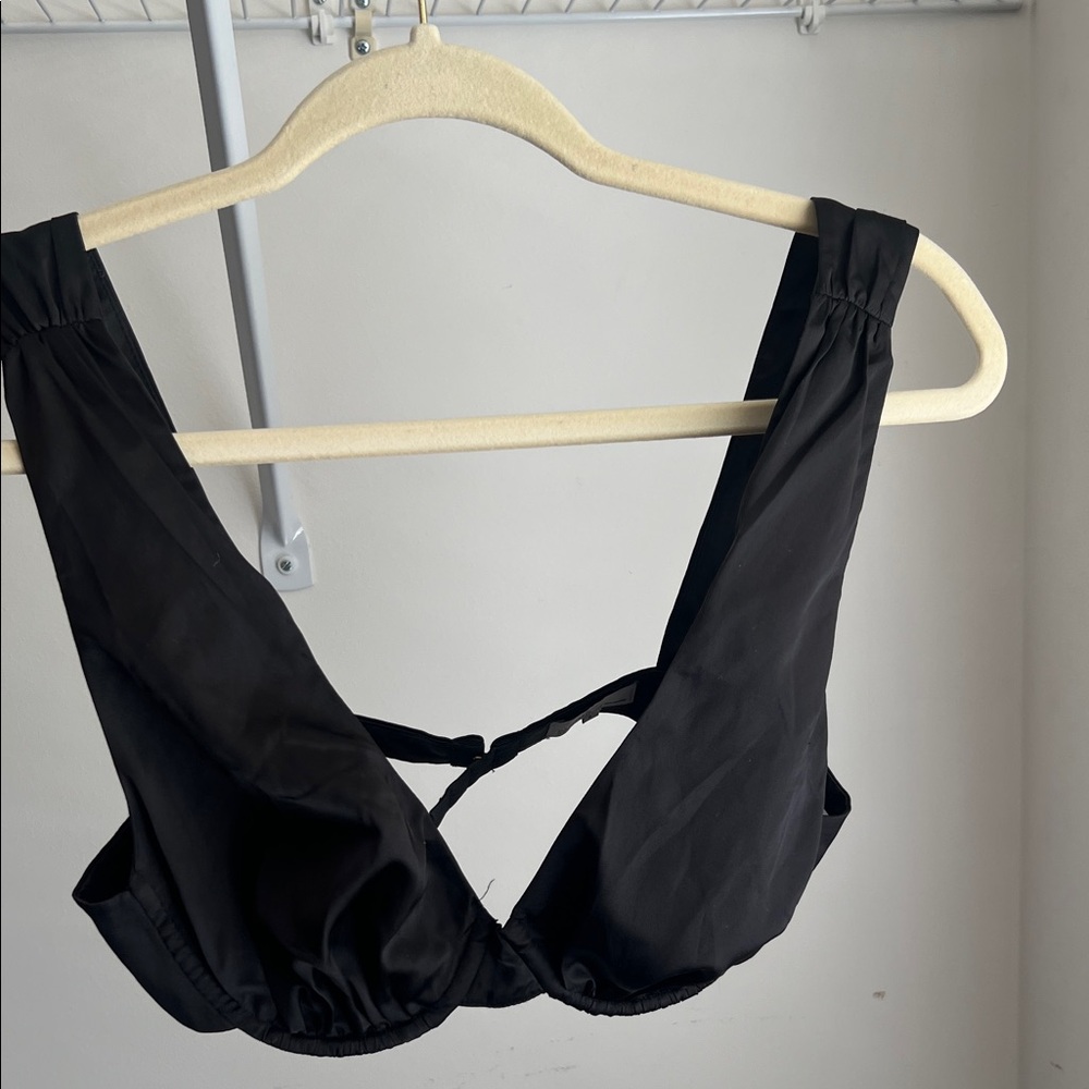DANIELLE BERNSTEIN Black Women's Bra Top Satin